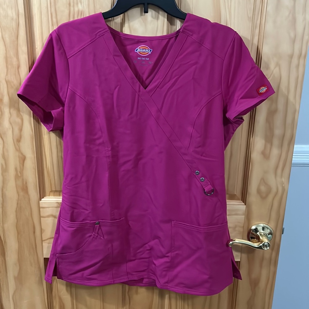 Magenta scrub top